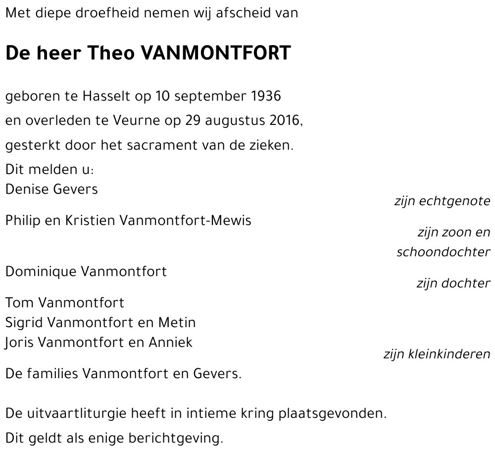 Theo VANMONTFORT