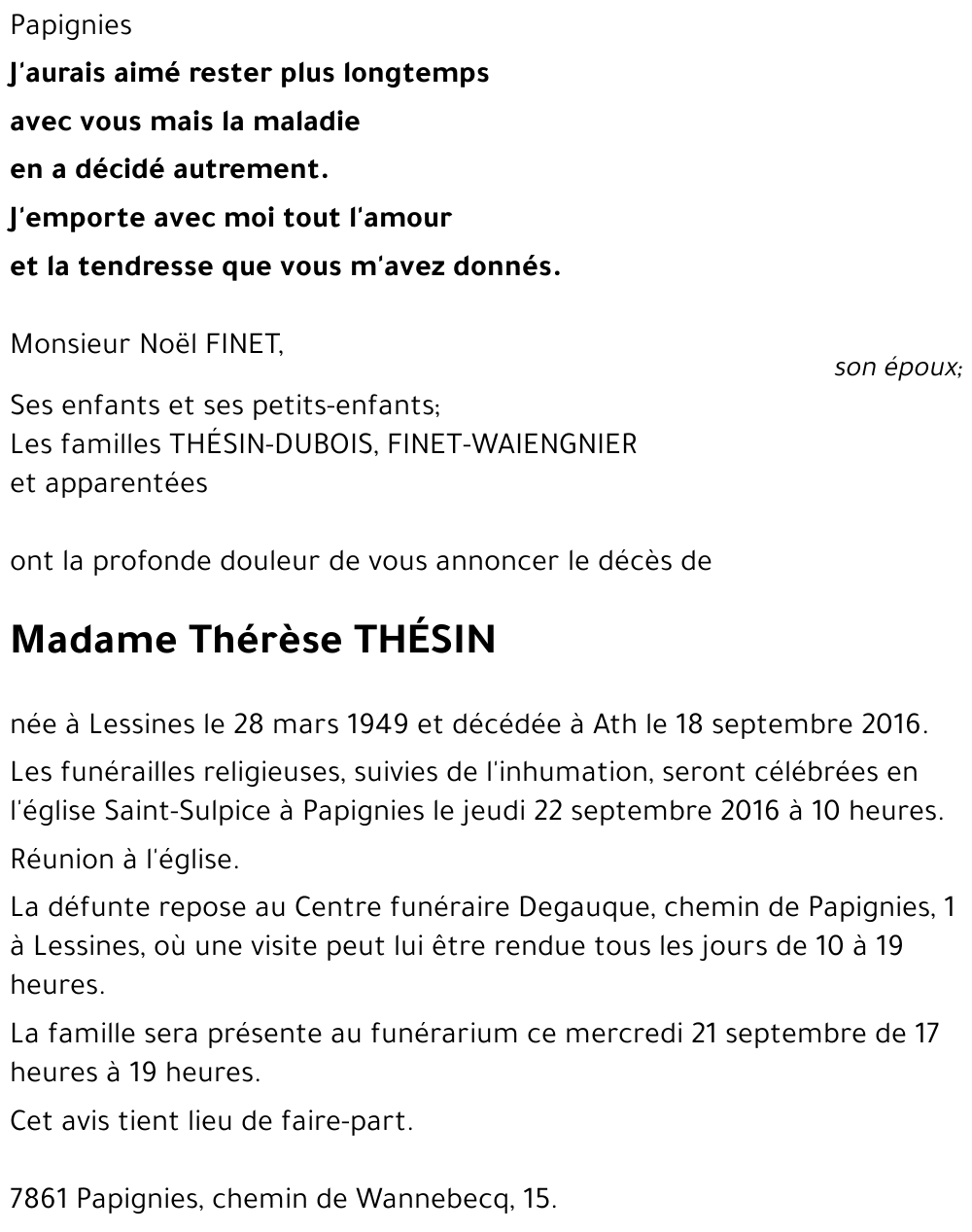 Thérèse THÉSIN