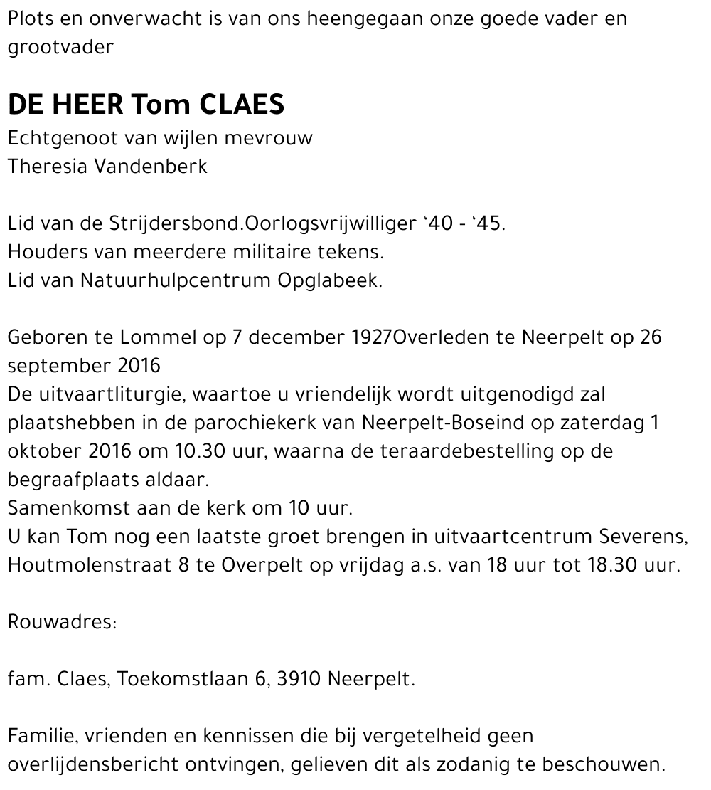 Tom Claes