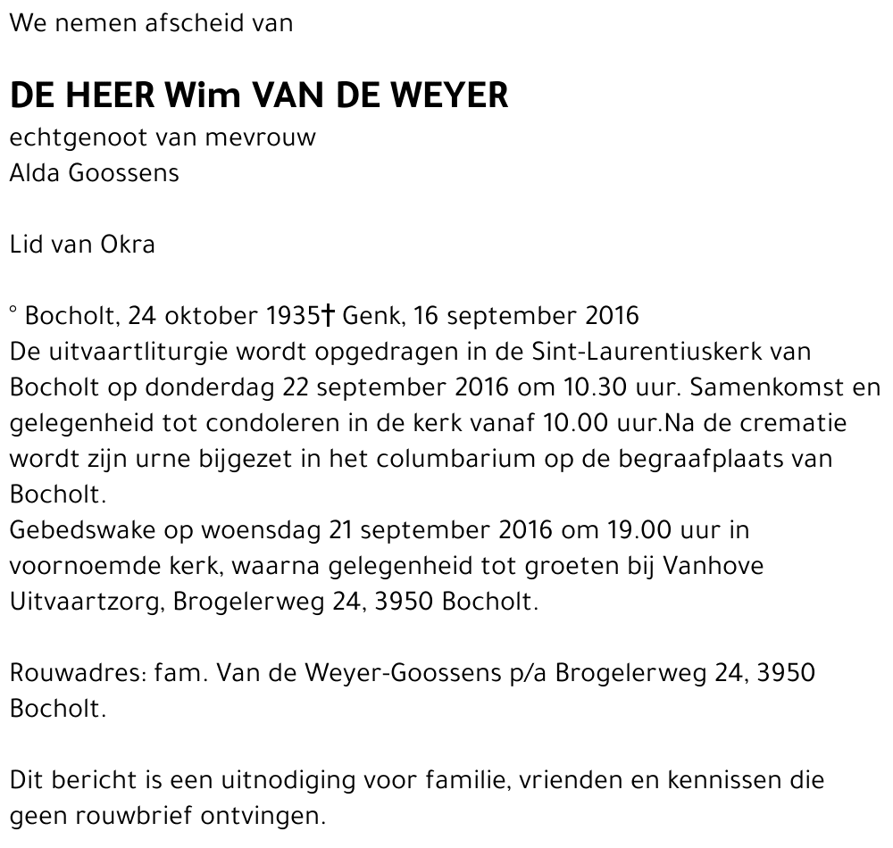 Wim Van de Weyer