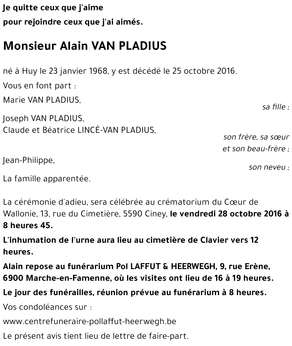 Alain VAN PLADIUS