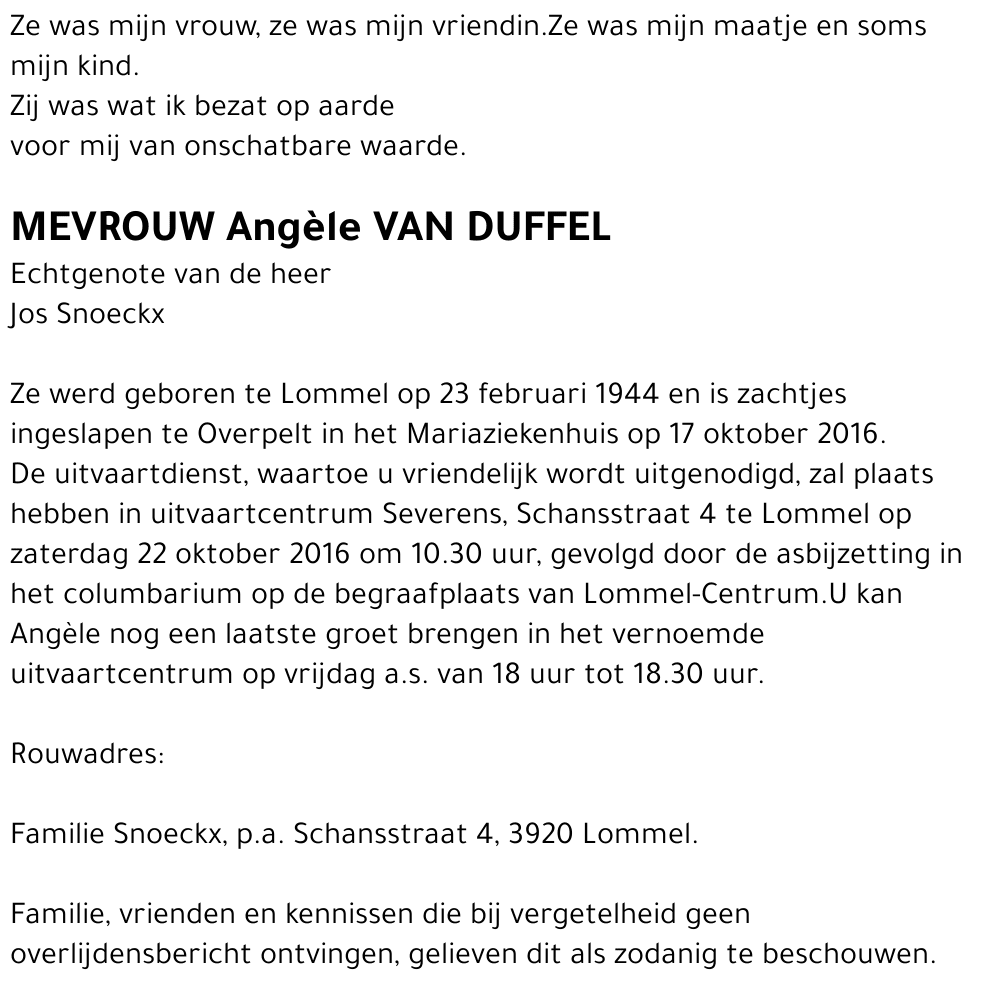 Angèle Van Duffel