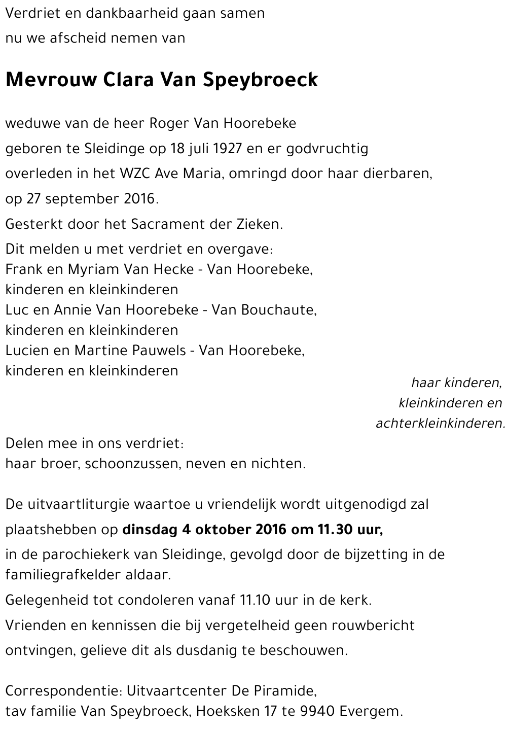 Clara Van Speybroeck