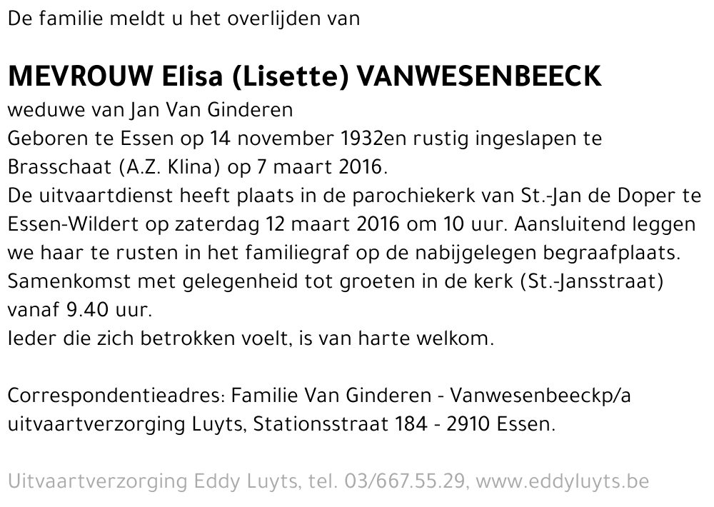 Elisa Vanwesenbeeck