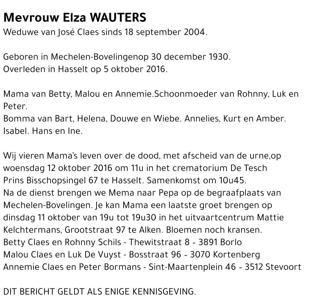 Elza WAUTERS