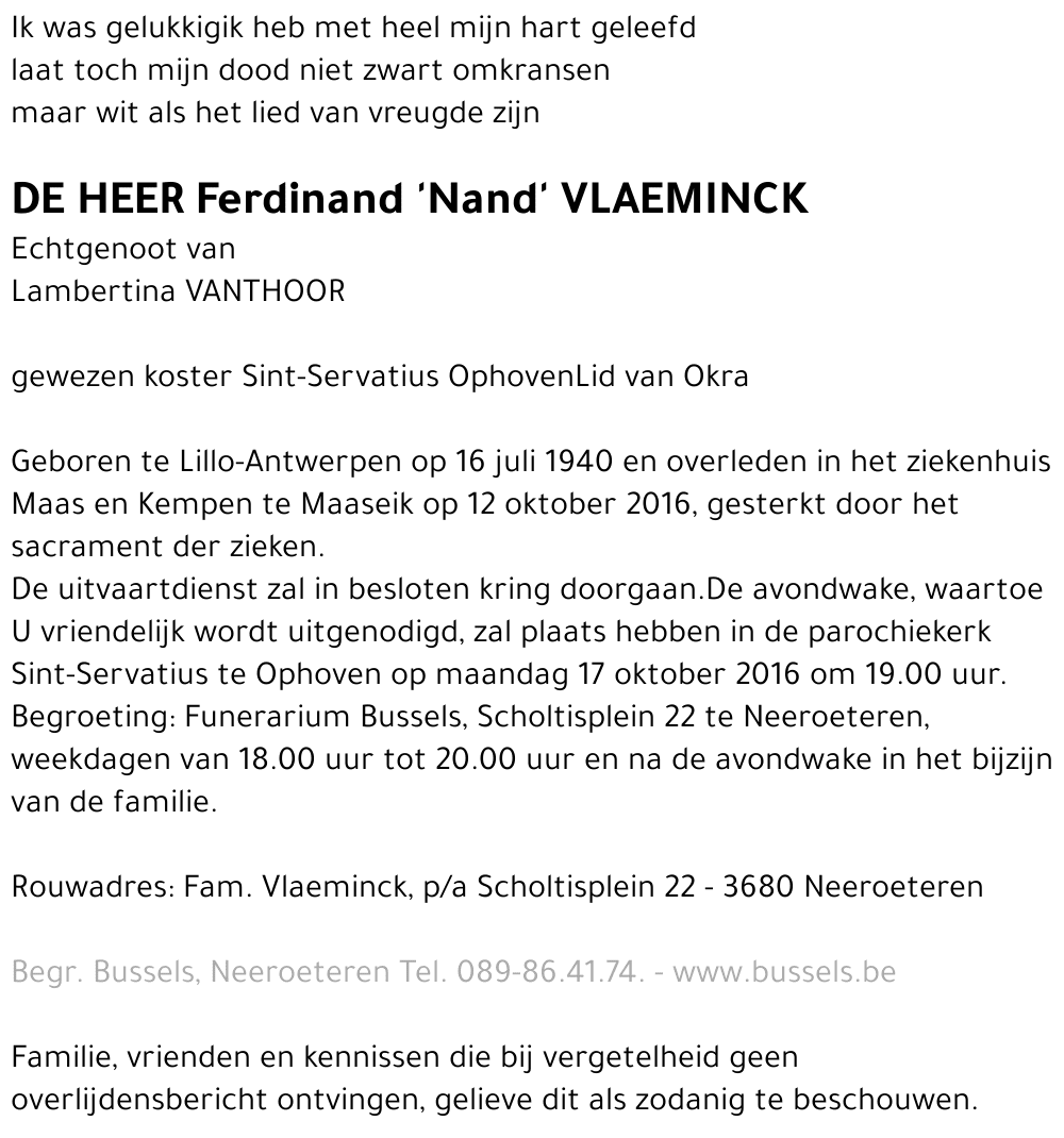 Ferdinand 'Nand' VLAEMINCK