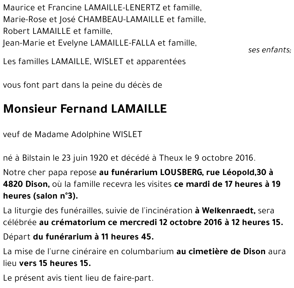 Fernand LAMAILLE