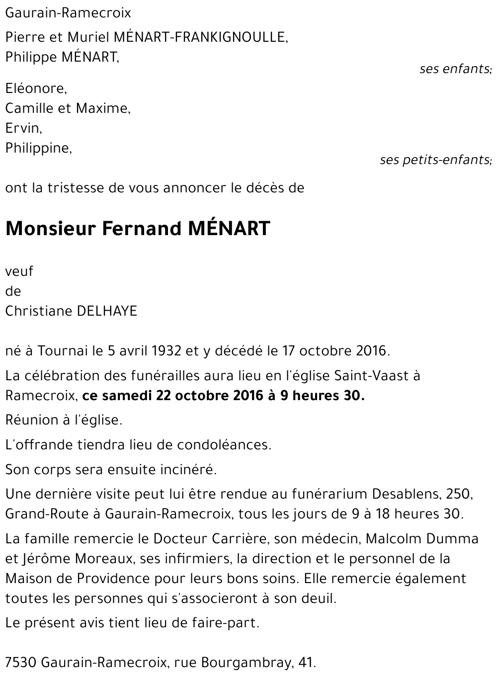 Fernand MENART