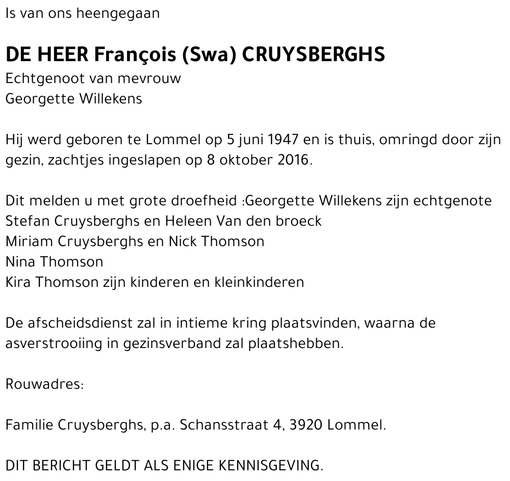 François Cruysberghs