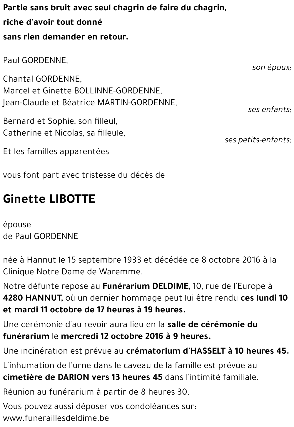 Ginette LIBOTTE