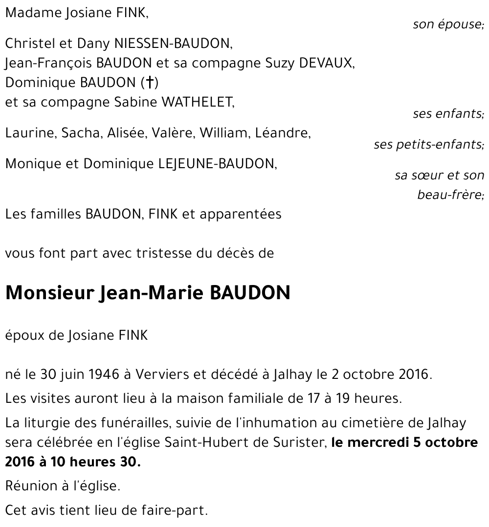 Jean-Marie BAUDON