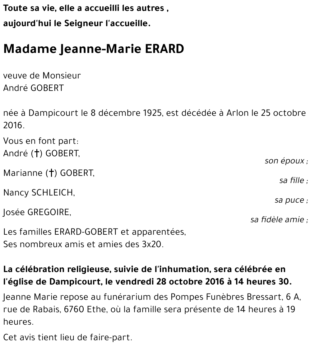 Jeanne Marie ERARD 