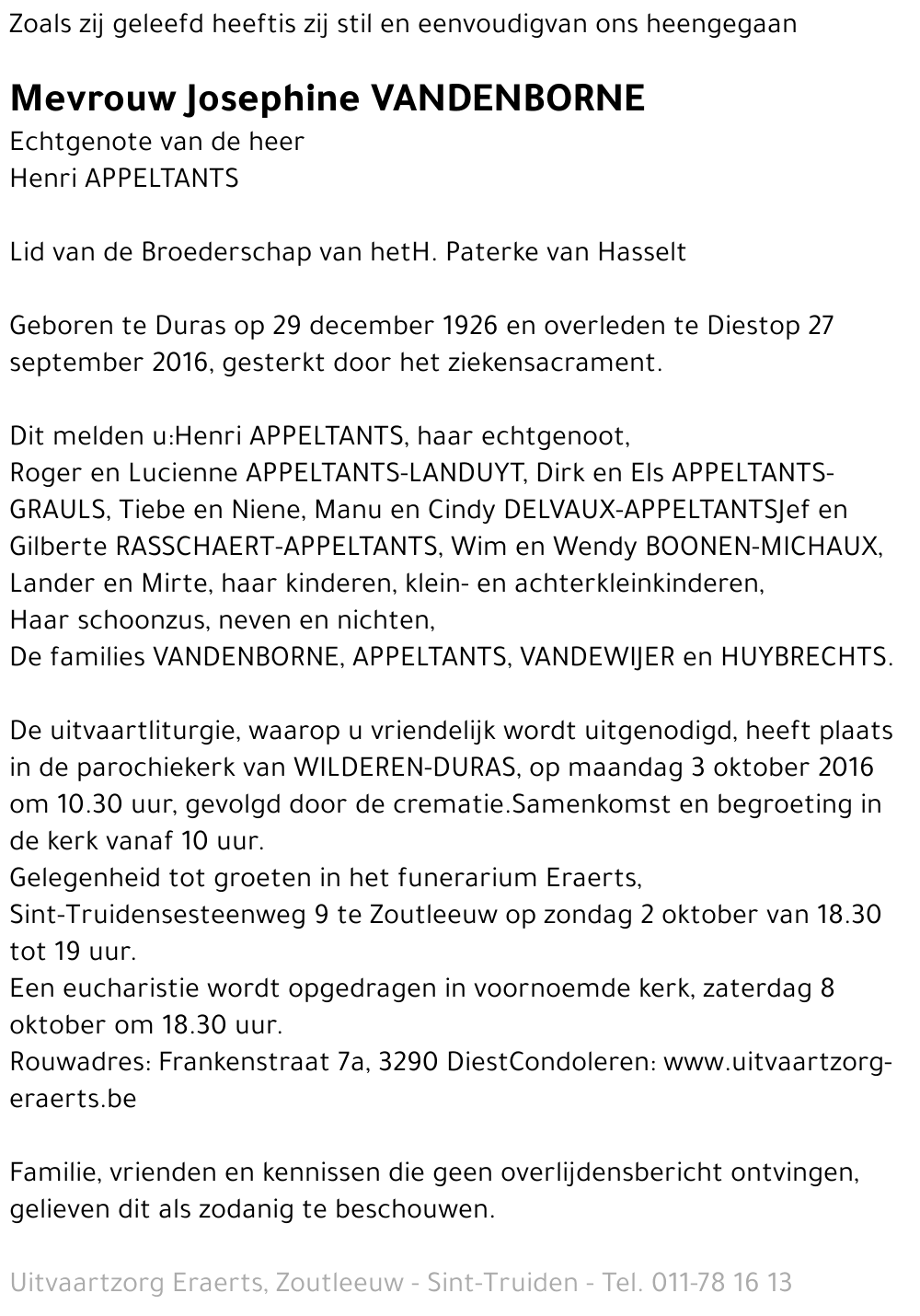 Josephine Vandenborne