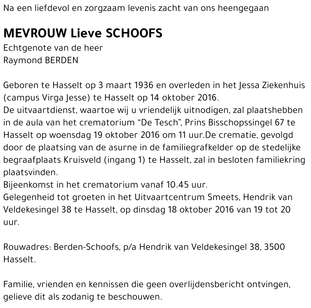 Lieve Schoofs