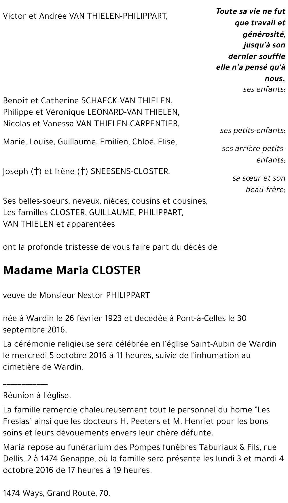 Maria CLOSTER
