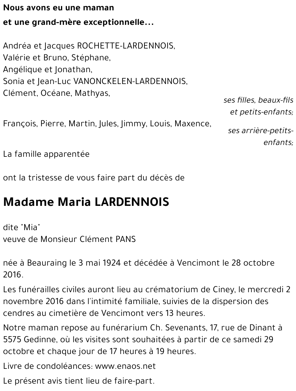 Maria LARDENNOIS