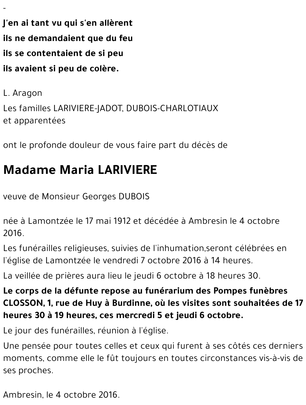 Maria LARIVIERE