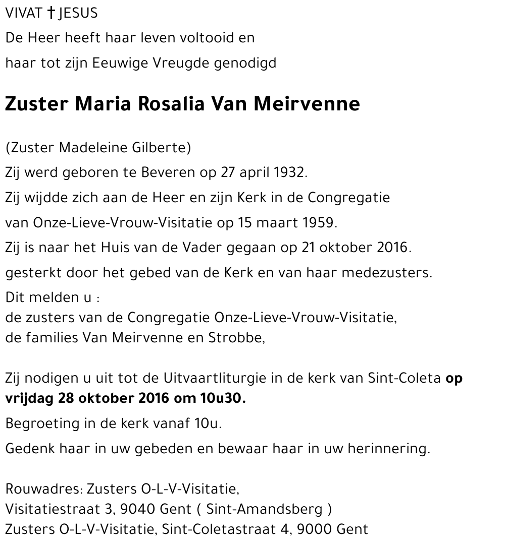 Maria Rosalia Van Meirvenne