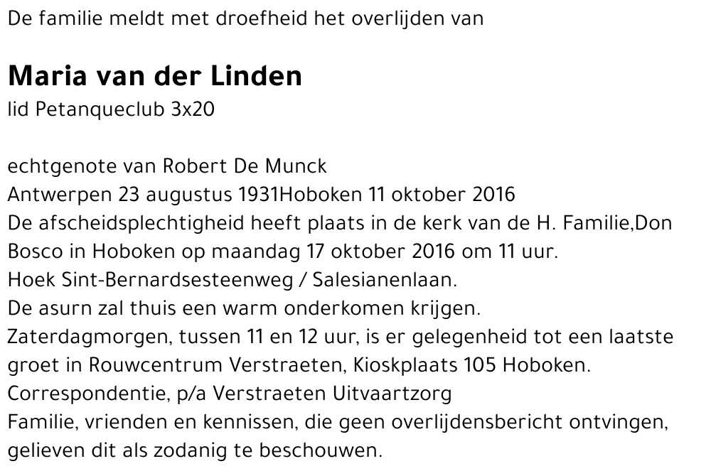 Maria van der Linden