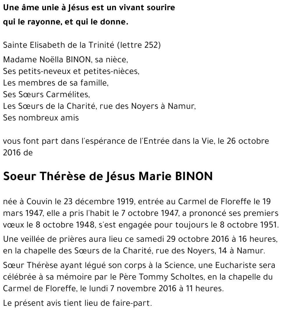 Marie BINON