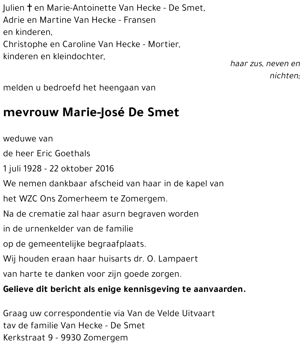 Marie-José De Smet