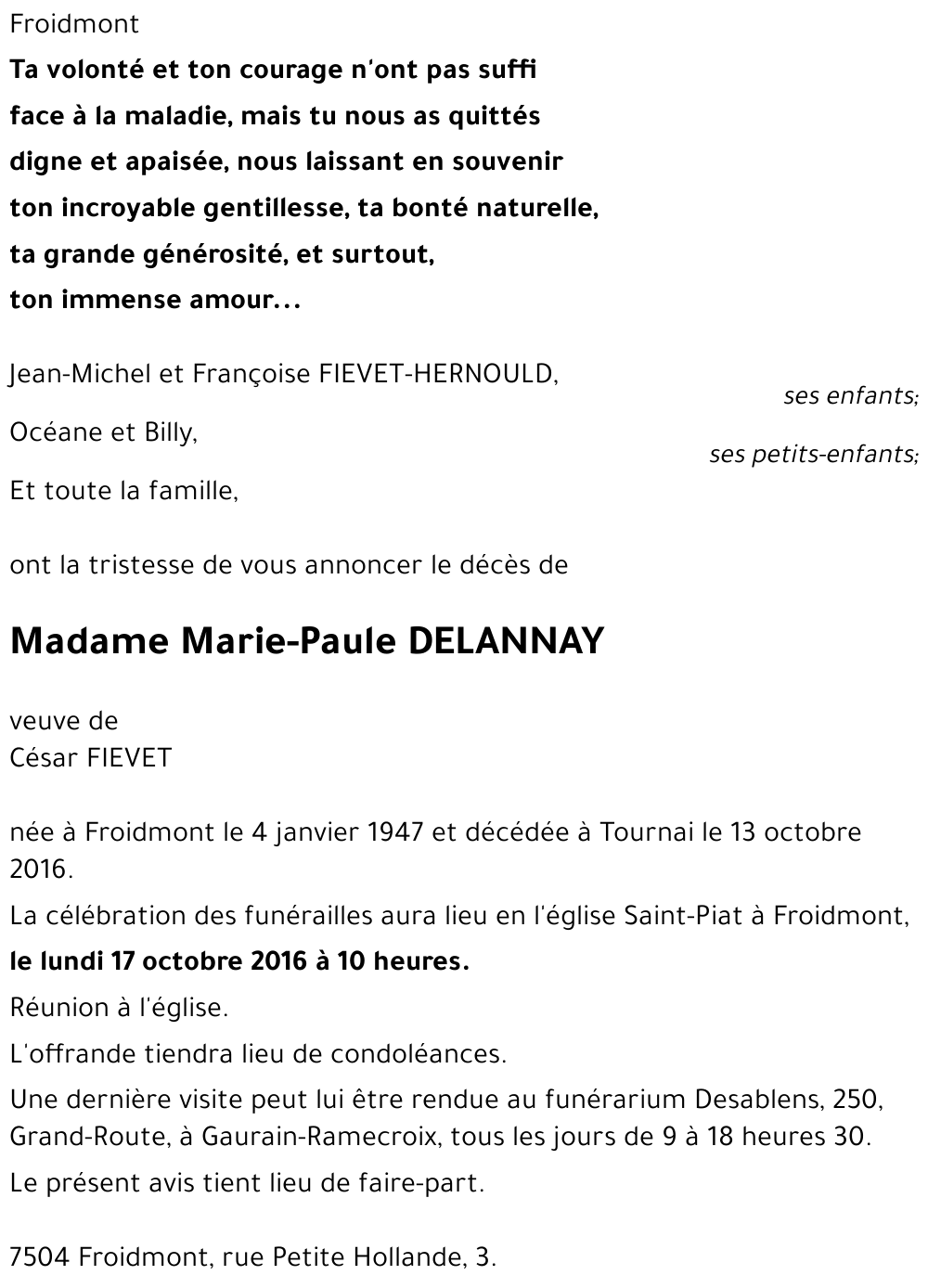 Marie-Paule DELANNAY