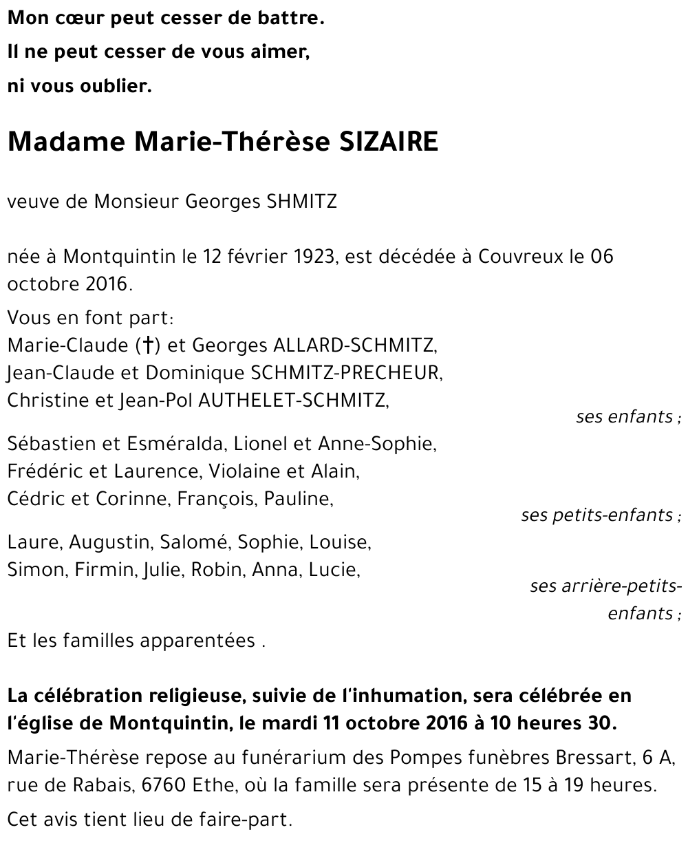 Marie-Thérèse SIZAIRE 
