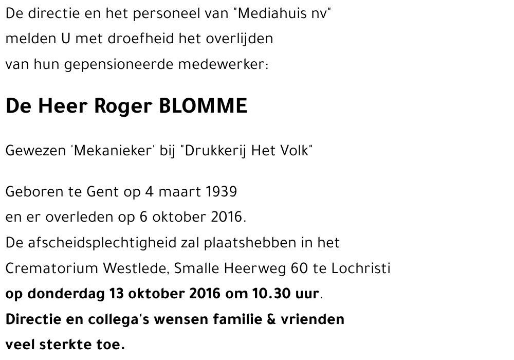 Roger BLOMME