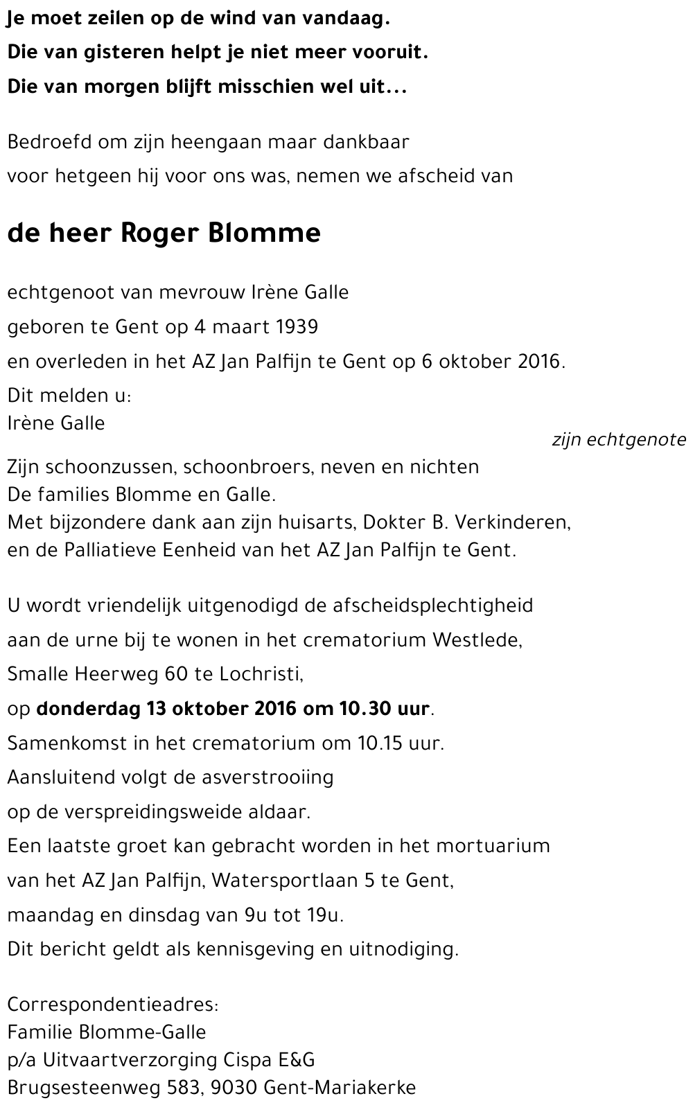 Roger BLOMME
