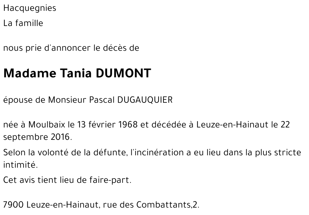 Tania DUMONT
