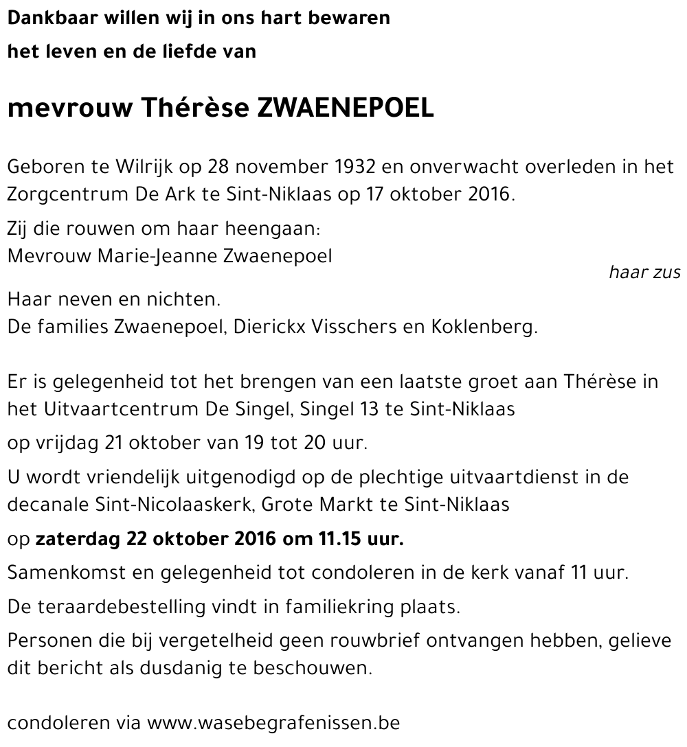 Thérèse ZWAENEPOEL