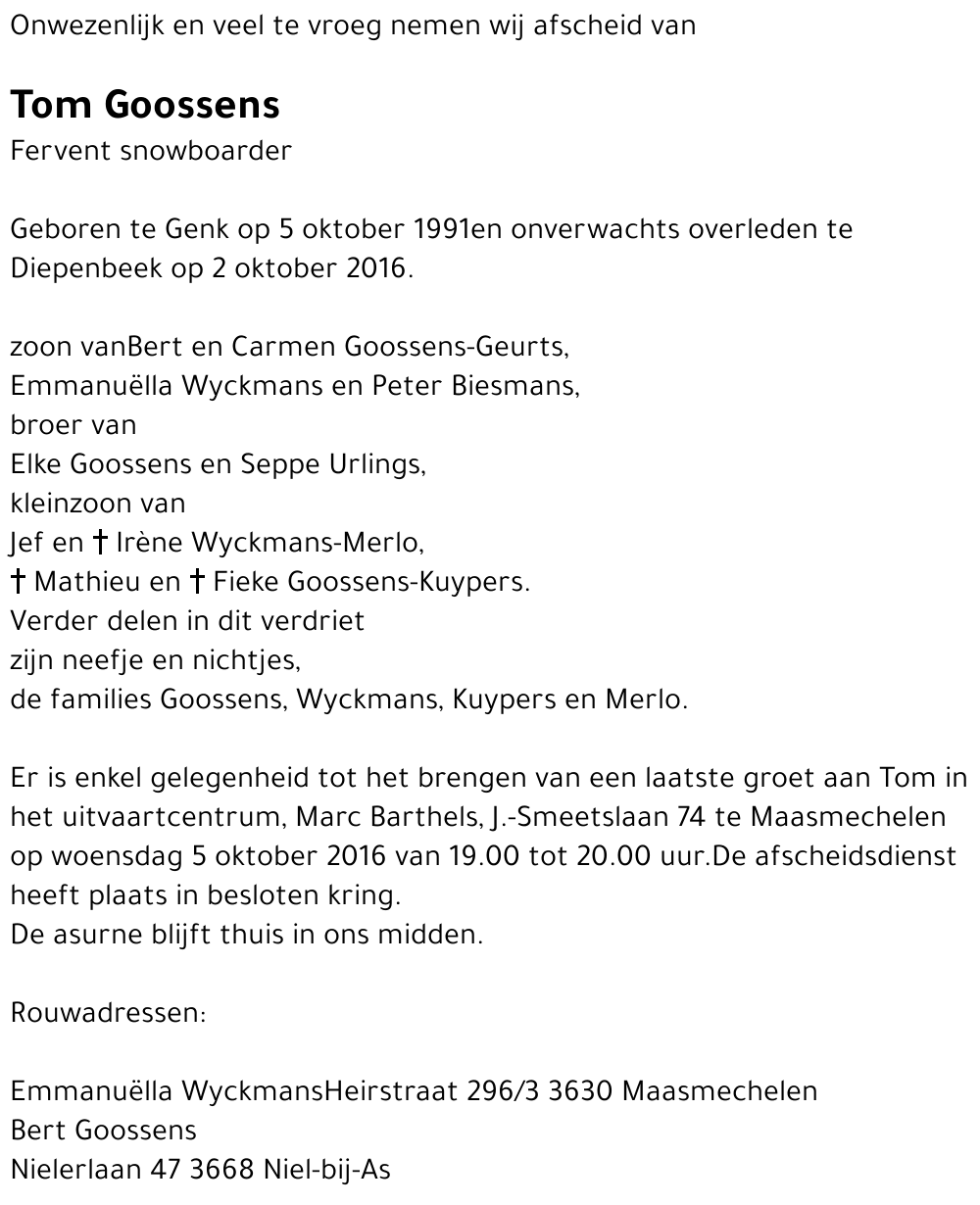 Tom Goossens