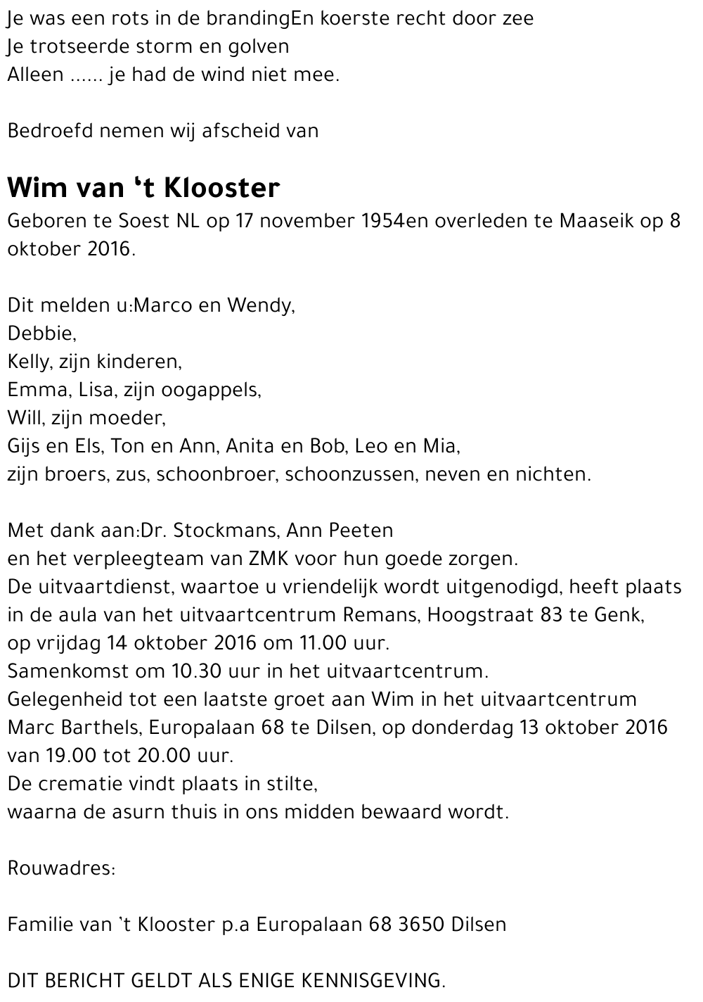 Wim van 't Klooster