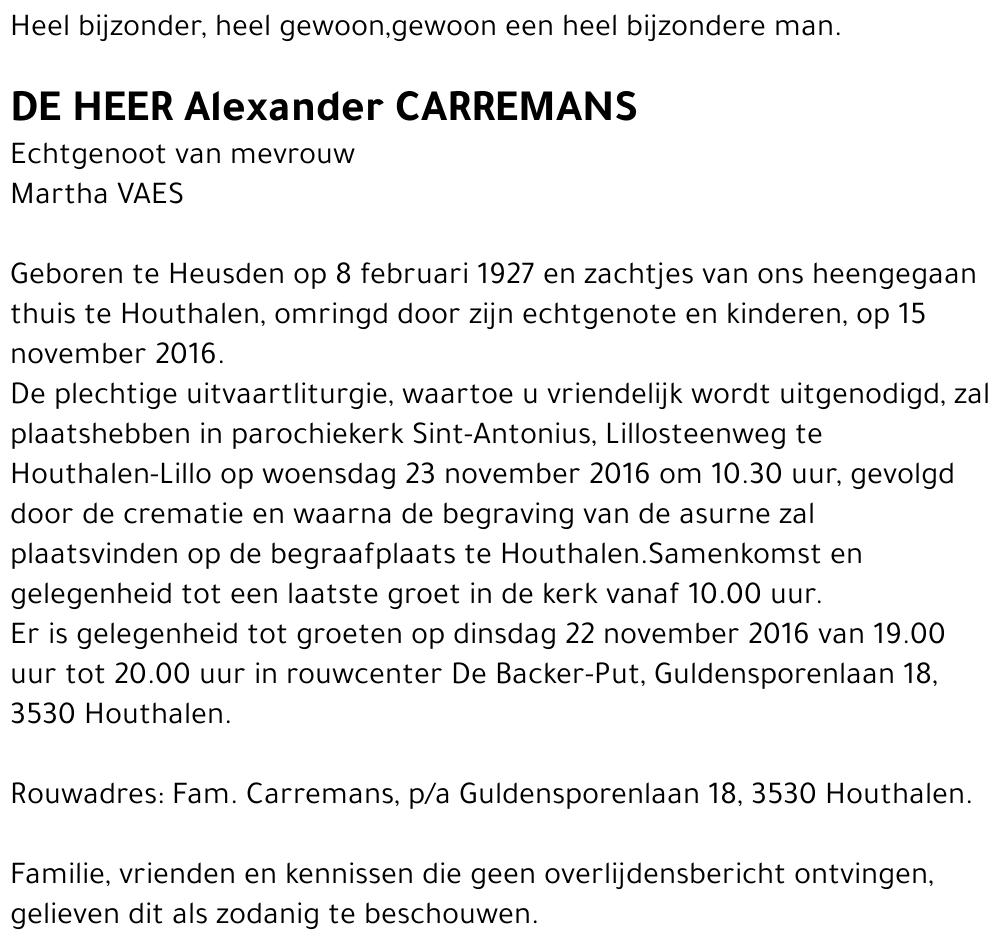 Alexander CARREMANS