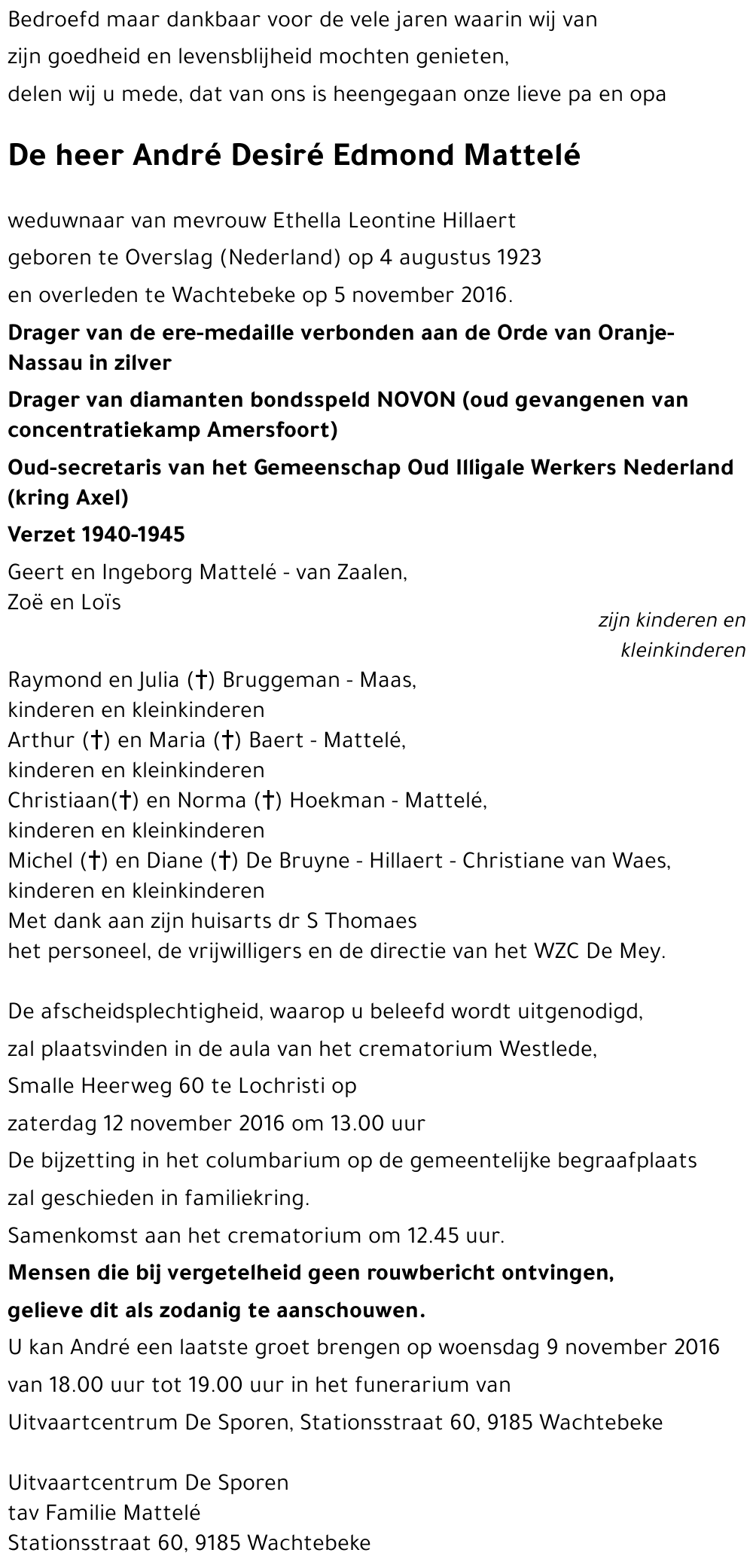 André Desiré Edmond Mattelé