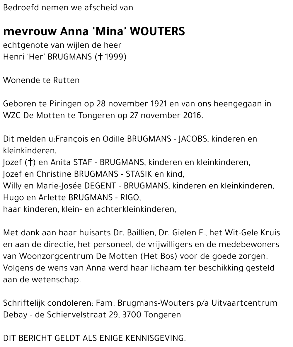 Anna WOUTERS