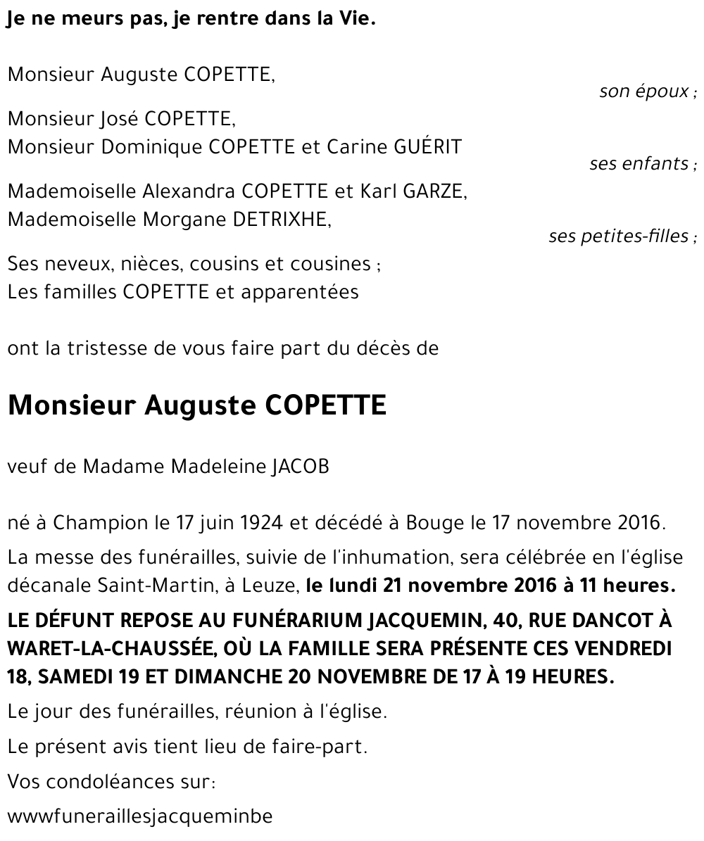 Auguste COPETTE