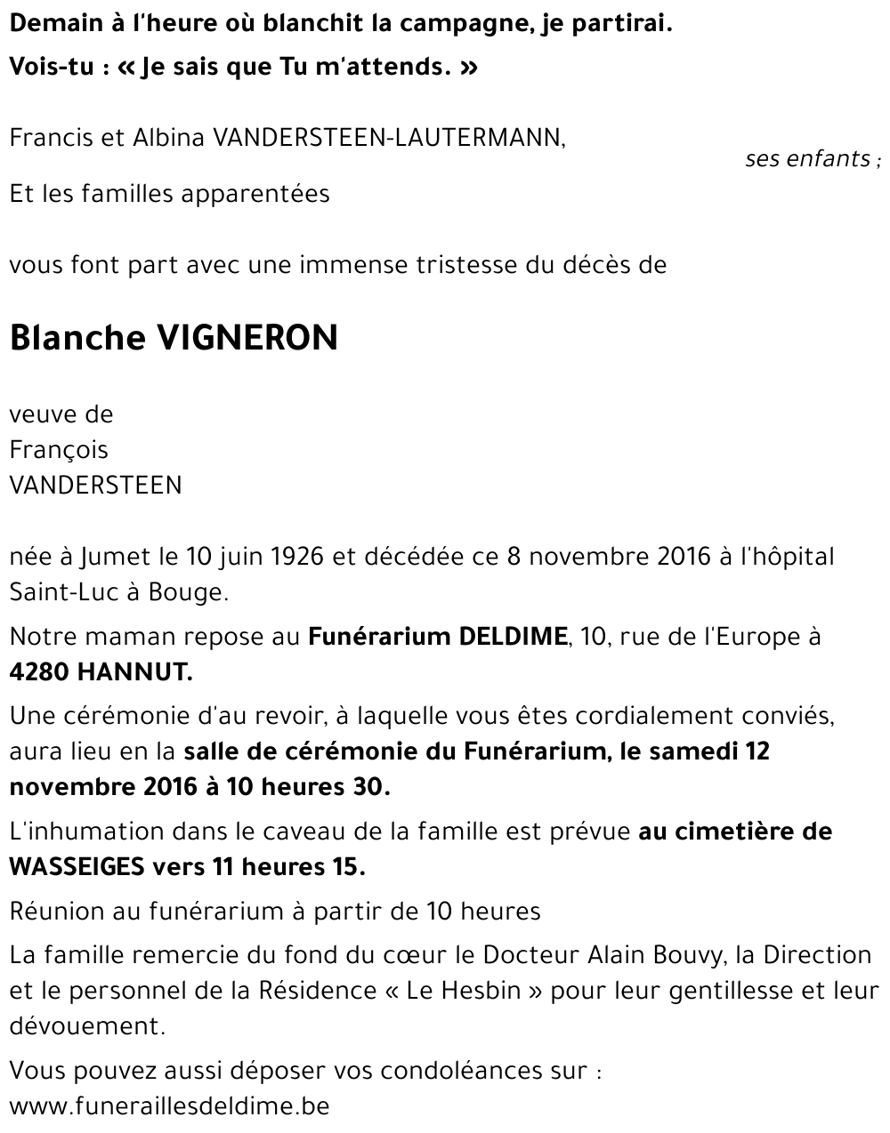 Blanche VIGNERON