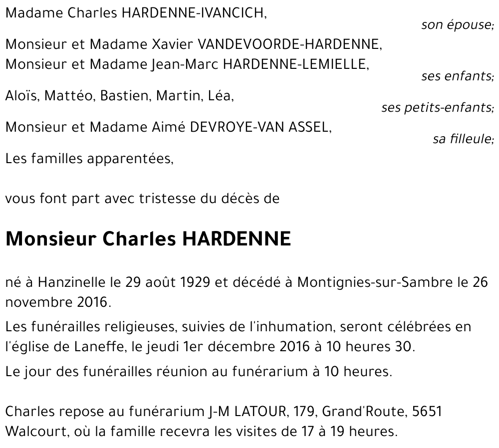 Charles HARDENNE