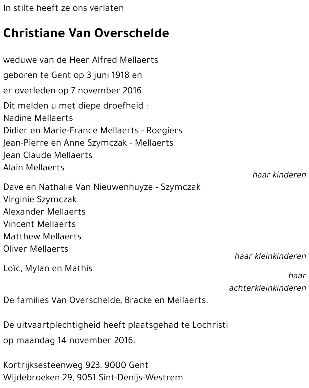 Christiane Van Overschelde