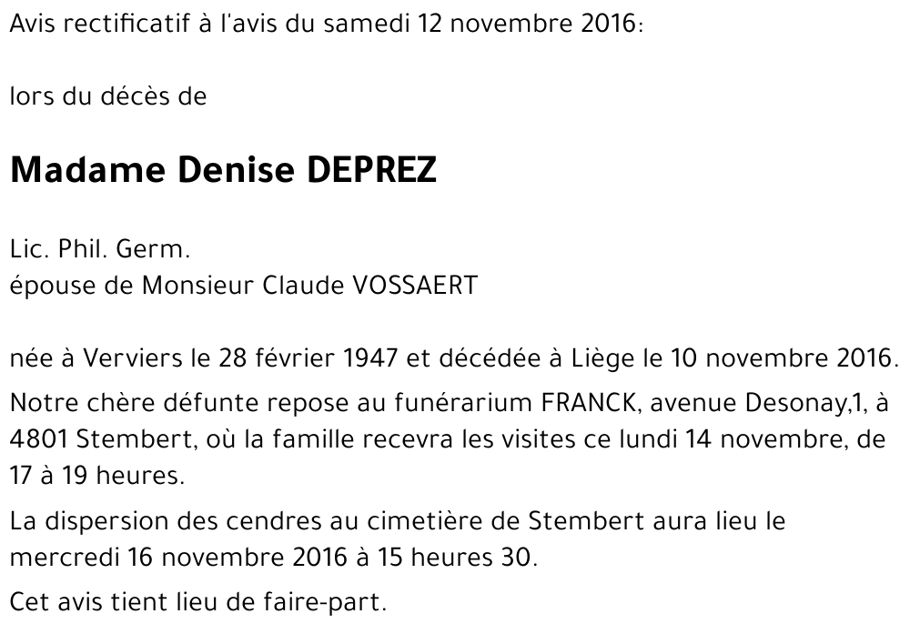 Denise DEPREZ