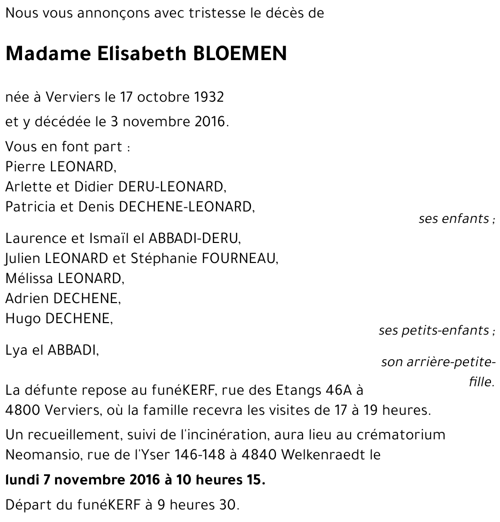 Elisabeth BLOEMEN