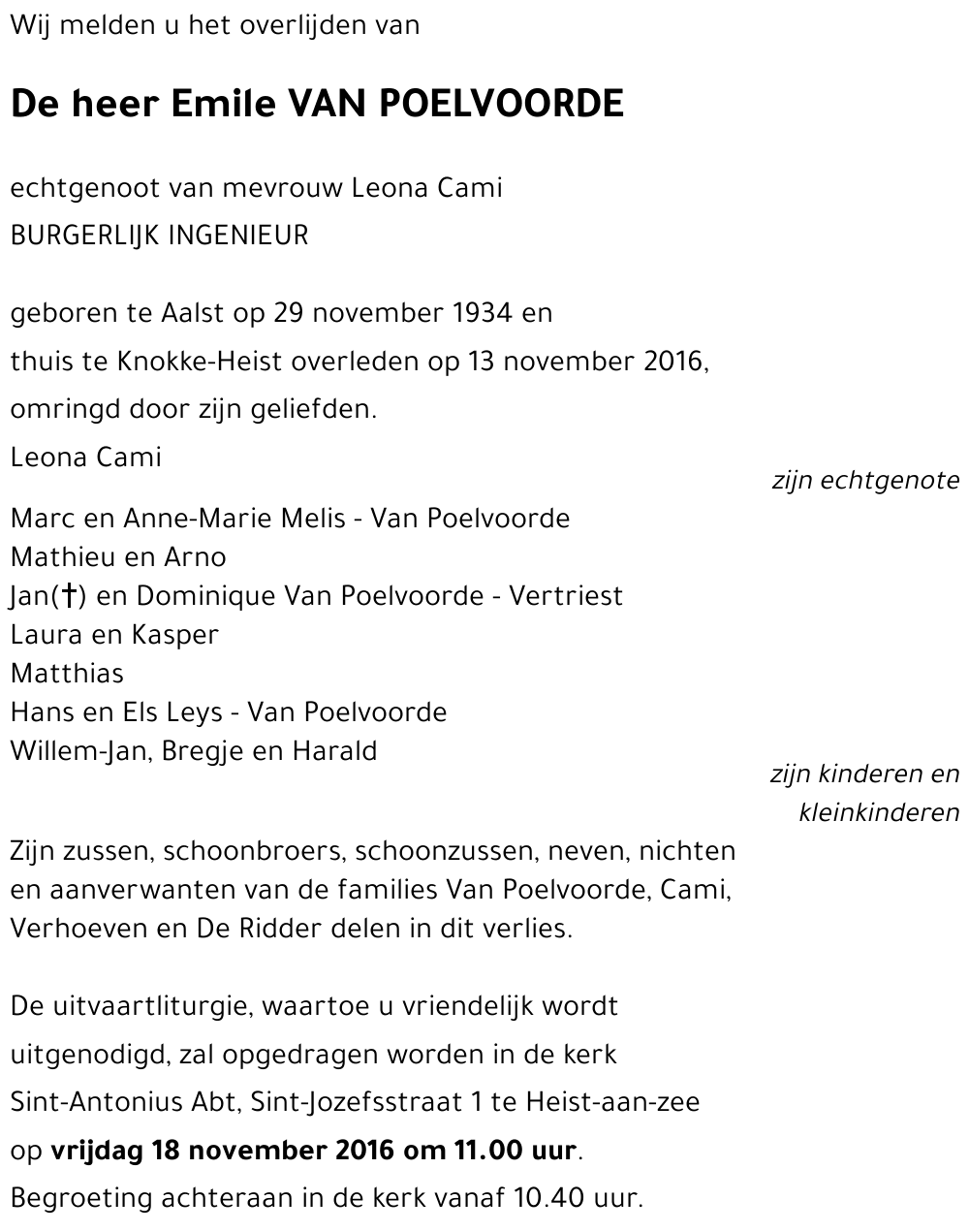 Emile VAN POELVOORDE