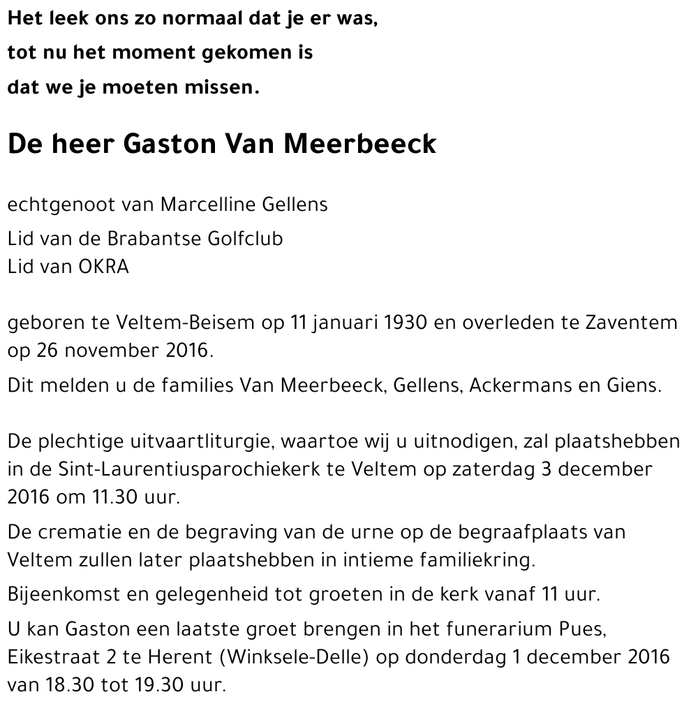 Gaston Van Meerbeeck