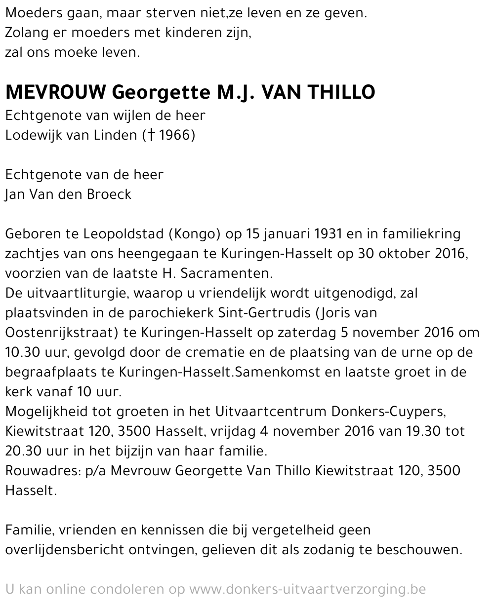 Georgette M.J. Van Thillo