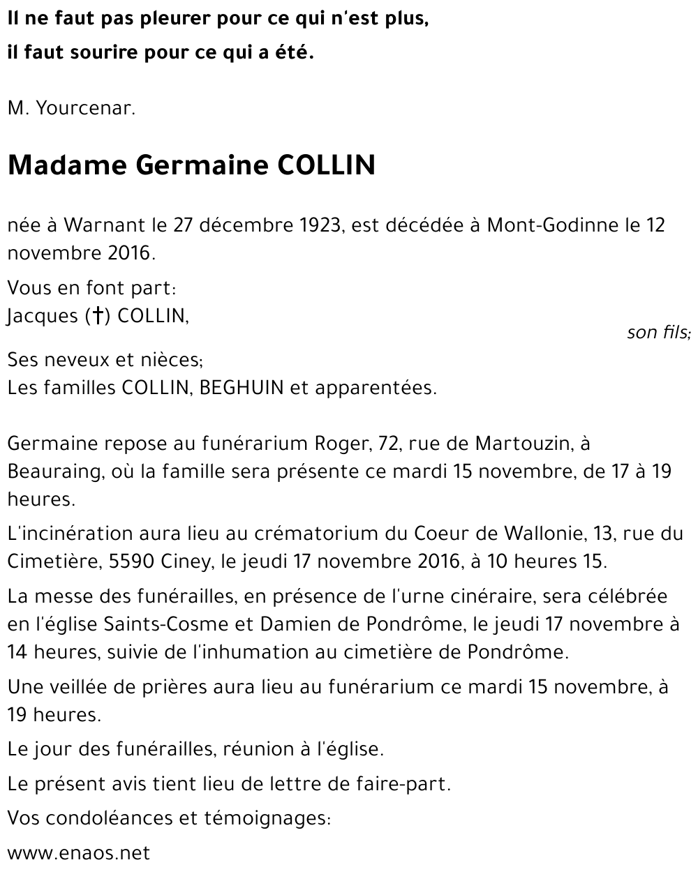 Germaine COLLIN