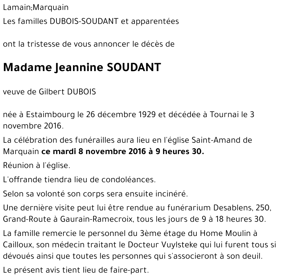Jeannine SOUDANT