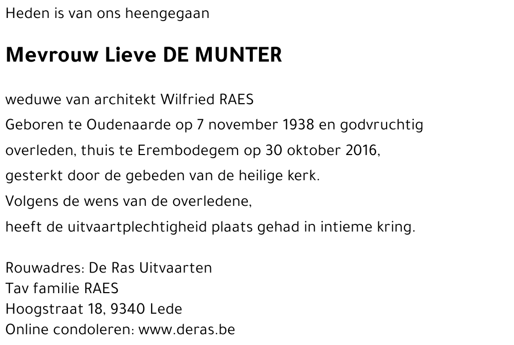 Lieve DE MUNTER