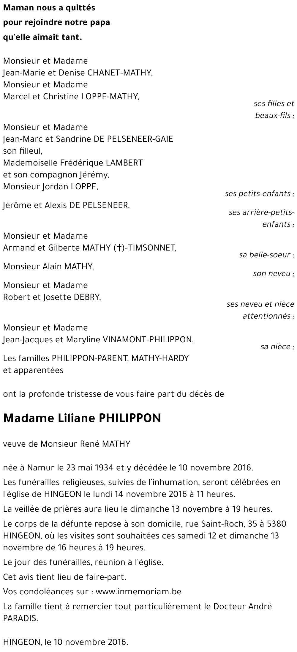 Liliane PHILIPPON