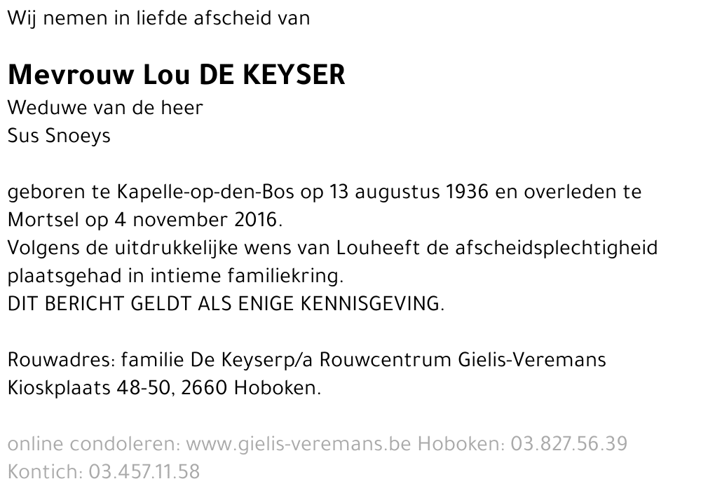 Lou De Keyser